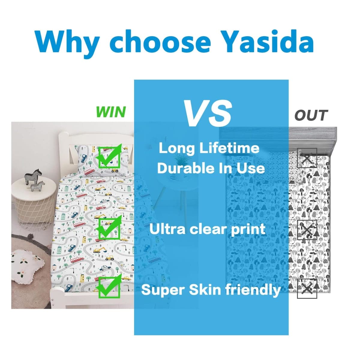 Yasida Car Sheet Sets for Kids Cute Cartoon Truck Bed Queen Size Fitted Sheets Boys 3D Plants Print Bedding Set Soft Microfiber Bedroom Decor(3pc) thumbnail 3