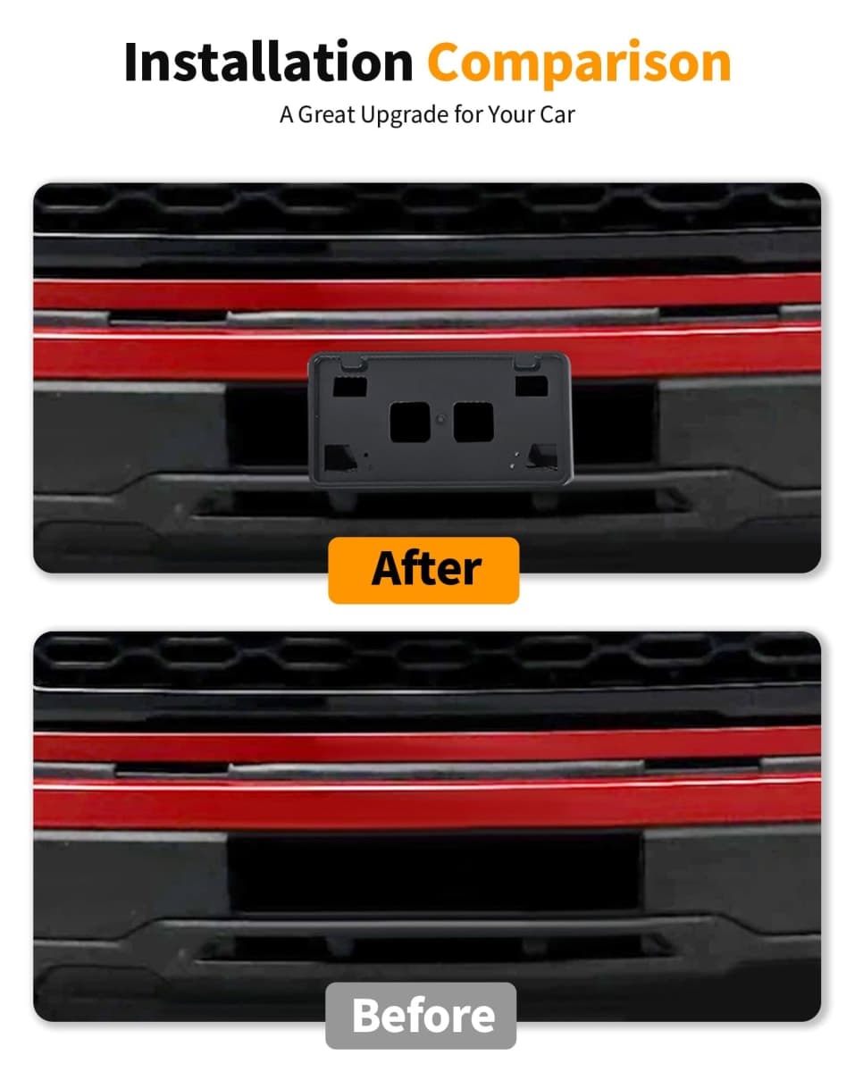 Hoolcar Front License Plate Bracket Frame Holder Fit for 2021 2022 2023 2024 2025 Ford F150 ABS Black Exterior Accessories thumbnail 3