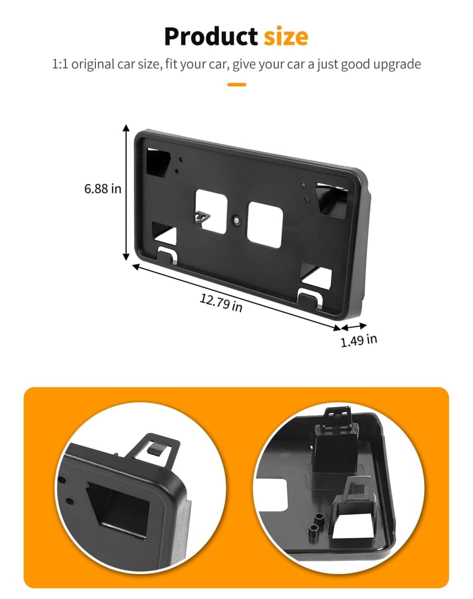 Hoolcar Front License Plate Bracket Frame Holder Fit for 2021 2022 2023 2024 2025 Ford F150 ABS Black Exterior Accessories thumbnail 4