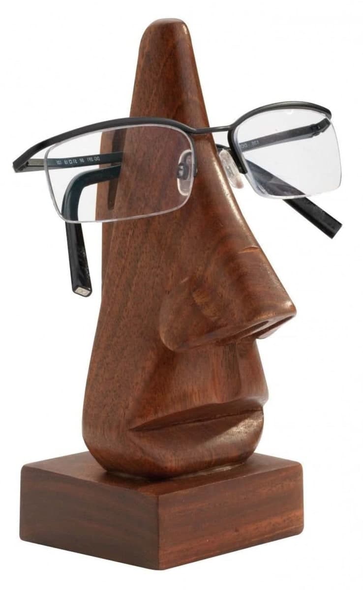 ZYNTIX Wooden Handmade Spectacle Specs Eyeglass Holder Stand Display Stand Nose Shaped 6 Inch Long Specs Holder thumbnail 4
