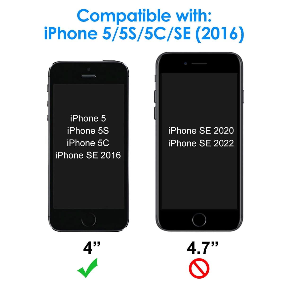 JETech Screen Protector for iPhone 5s/5c/5/SE 2016 (Not for 2022/2020 Edition), Tempered Glass Film, 2-Pack thumbnail 2