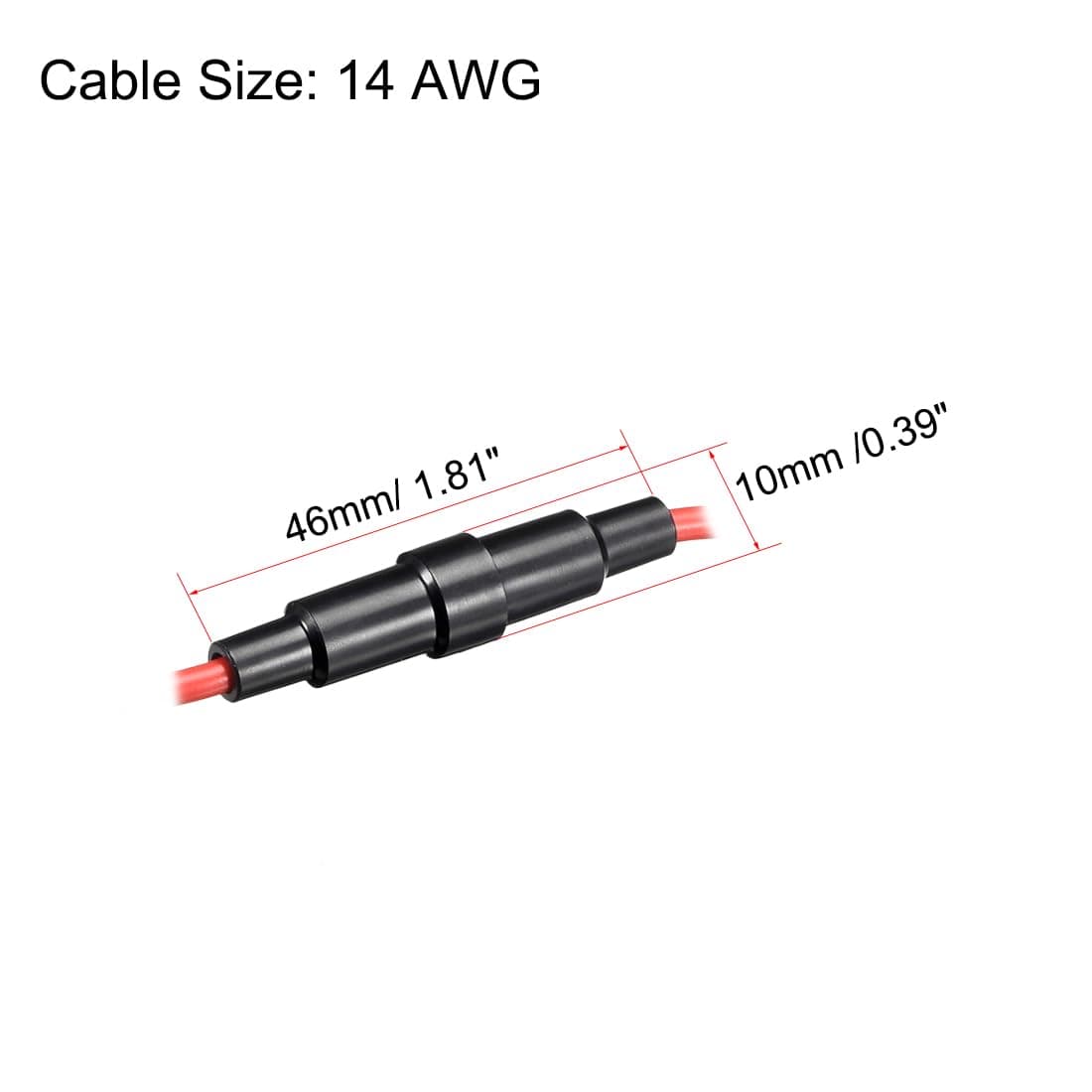uxcell Inline Screw Type Fuse Holder 14 Gauge AWG 5Pcs for 5mm x 20mm Tube Fuse thumbnail 2