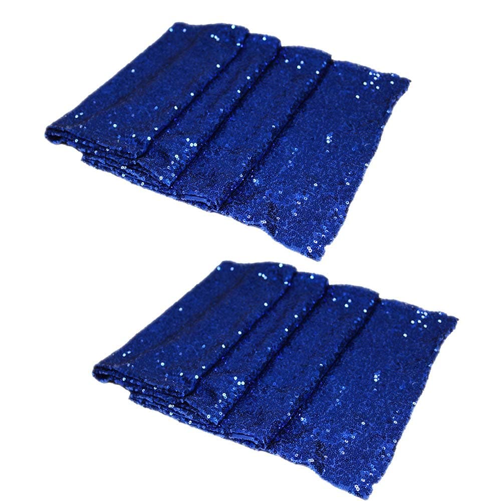 2 Packs Royal Blue Sequin Table Runners - 12 x 108 inches Glitter Sapphire Blue Table Runners for Birthday Wedding Bachelorette Baby Shower Valentine's Day Party Table Decorations Supplies thumbnail 5