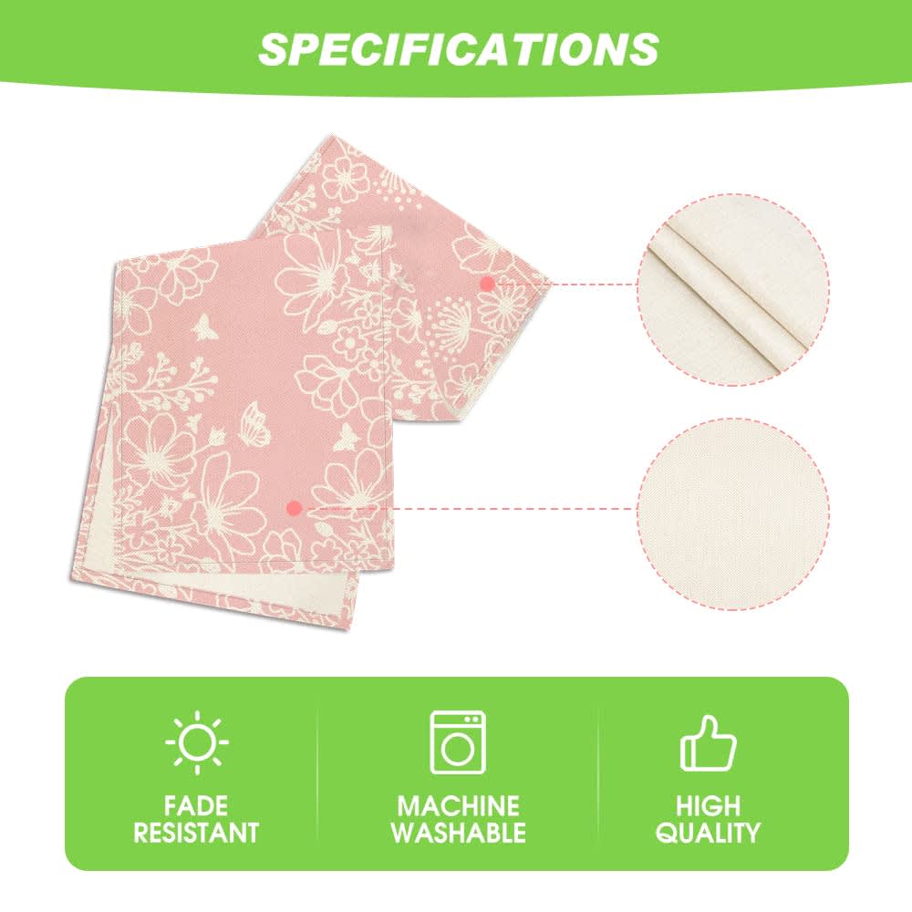 Artoid Mode Blue Bloom Flowers Butterfly Spring Table Runner, Seasonal Holiday Kitchen Dining Table Decoration for Home Party Indoor 13x36 Inch thumbnail 5