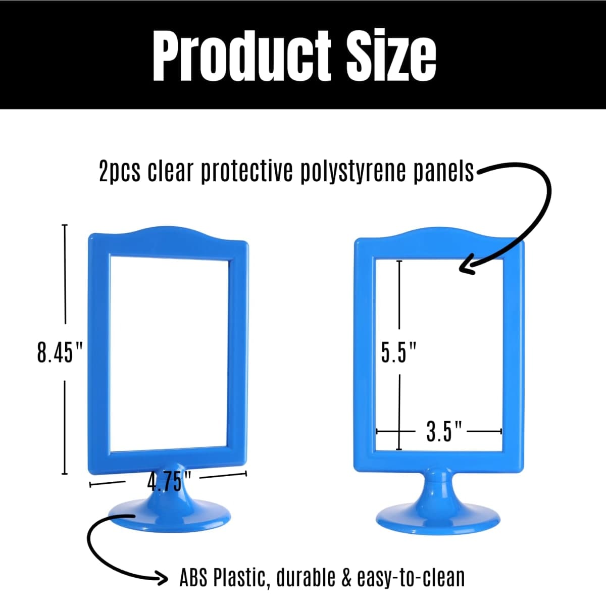 Litpoetic Double Sided Standing Picture Frame 4x6 Plastic Picture Frame Bulk White Photo Stand Picture Holder for Table Number Menu Display Wedding Graduation (10 Pack) (Blue) thumbnail 2