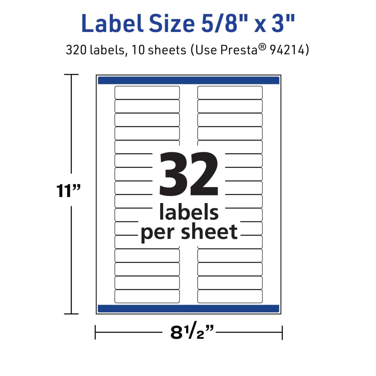 Avery TrueBlock Matte White Rectangle Labels, Sure Feed Technology, 5/8" x 3", 320 Matte White Labels, Laser/Inkjet Printable, Great for Packaging and Product Merchandising thumbnail 5