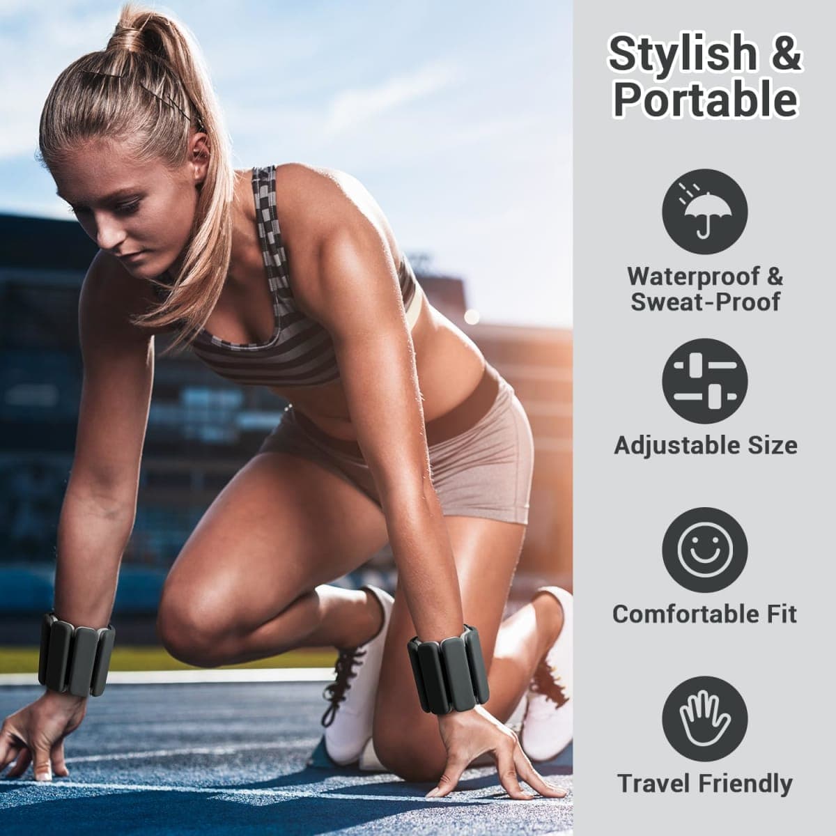 Sportneer Wrist & Ankle Weights - 1 Pair (1lb/2lb Each) | Adjustable Wearable Weights Silicone Wrist Bangles for Women | Yoga, Dance, Barre, Pilates, Zumba, Swimming, Cardio, Aerobics, Gym thumbnail 5