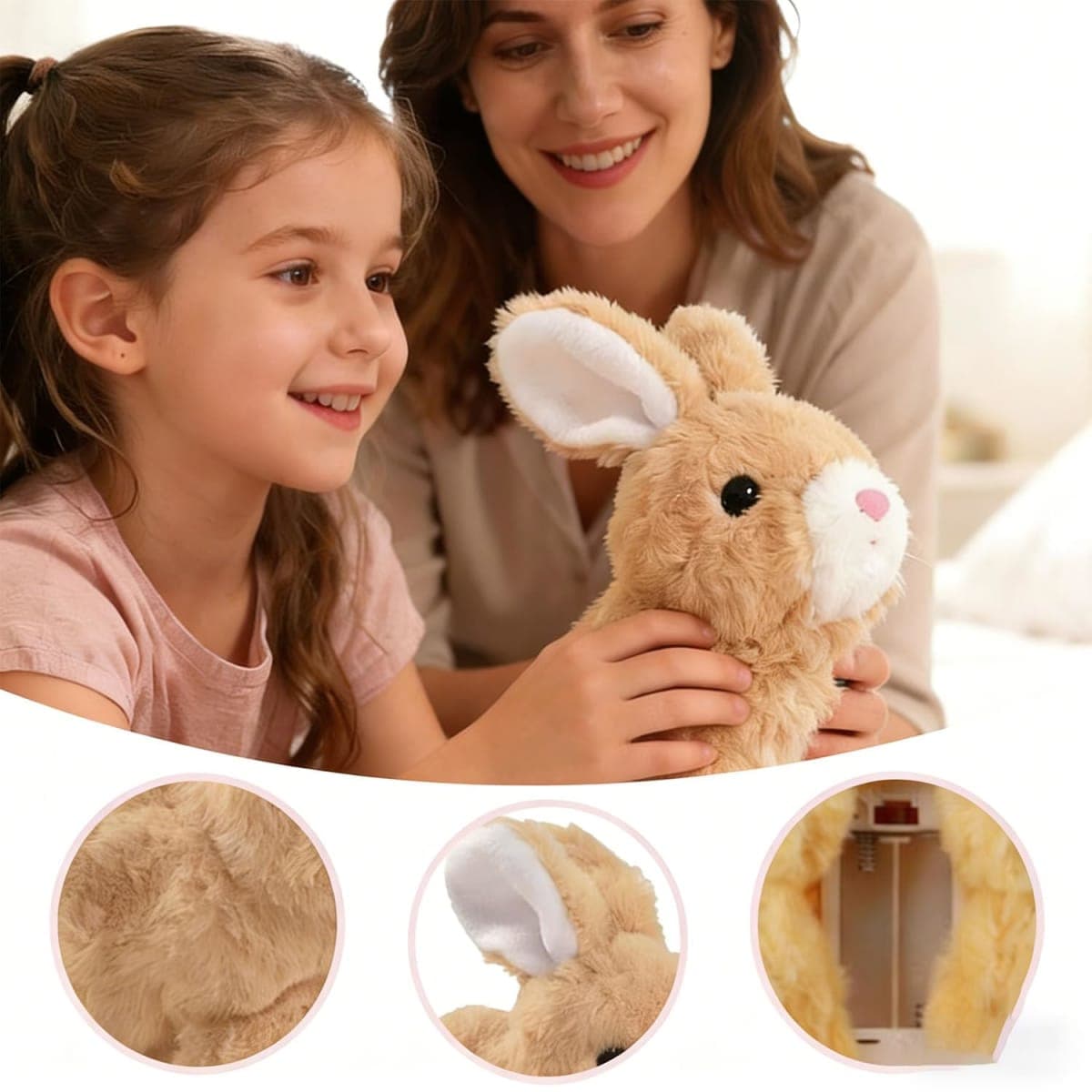Gyfimdo My Realistic Bunny Toy, Interactive Bunny Realistic Bunny, Jumping, Twitching, and Shaking Ears (White) thumbnail 3