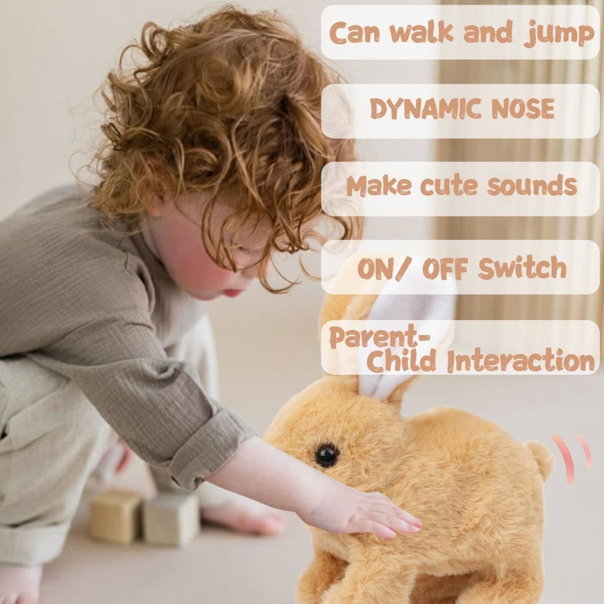 Gyfimdo My Realistic Bunny Toy, Interactive Bunny Realistic Bunny, Jumping, Twitching, and Shaking Ears (White) thumbnail 4