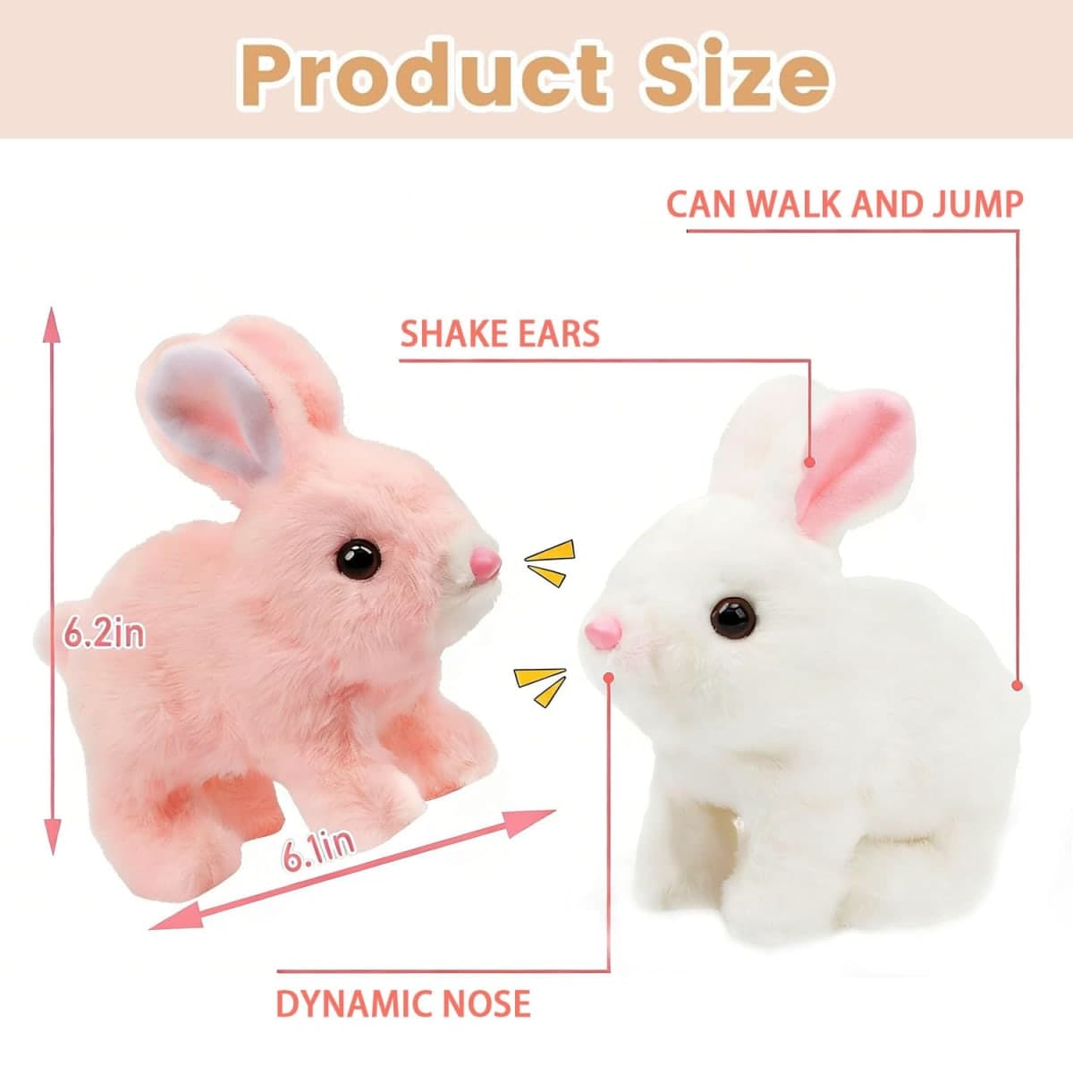 Gyfimdo My Realistic Bunny Toy, Interactive Bunny Realistic Bunny, Jumping, Twitching, and Shaking Ears (White) thumbnail 5