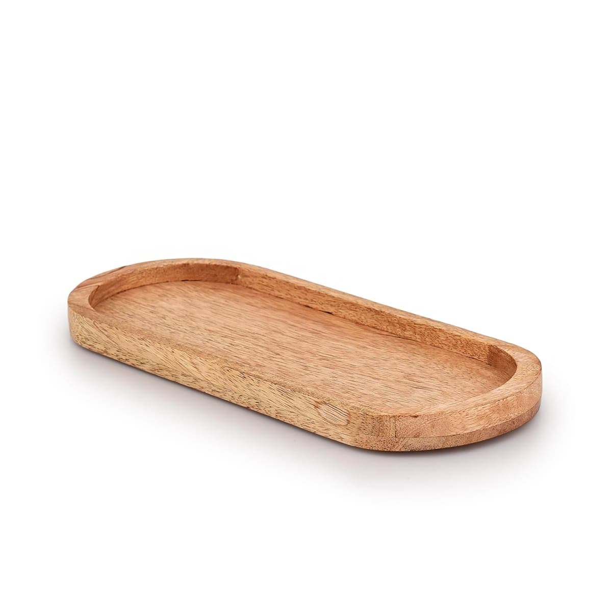 Samhita Mango Oval Wood Tray Set of 3 Perfect for Food Holder/BBQ, Serve Cheese, Sushi, Holiday Snacks, and More. (12" x 5" x 0.75") thumbnail 4