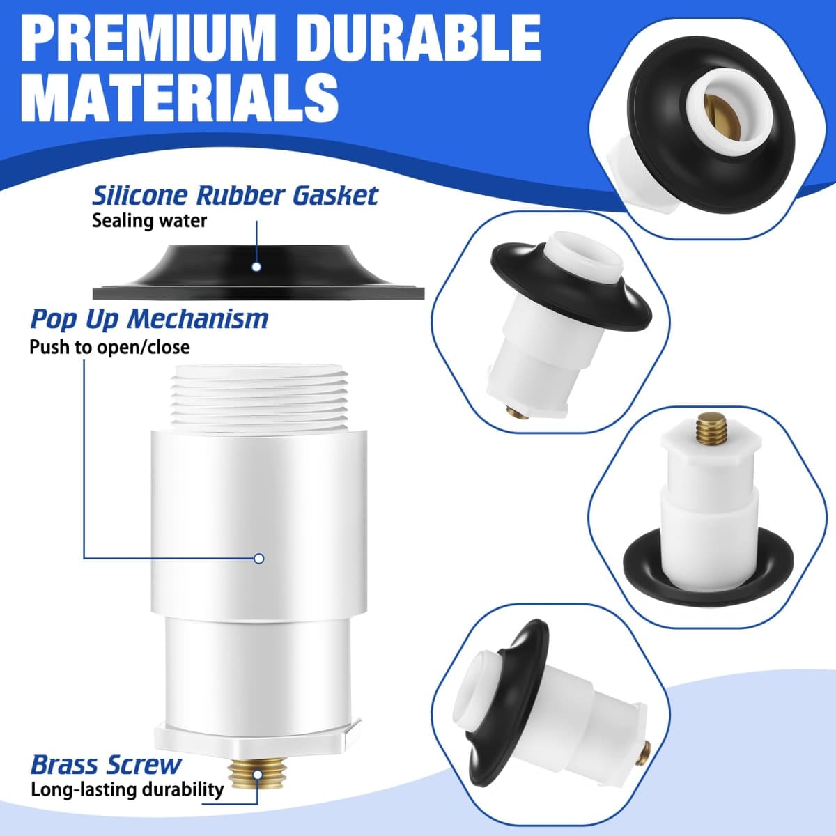 Avenuebool Bathtub Drain Stopper Compatible with Kohler K-7272, K-7271, K-7259 and K-7265, Compatible with 1068204 Model, Bathtub Stopper Replacement, Enhanced Durability, Easy Installation(2 Pack) thumbnail 3