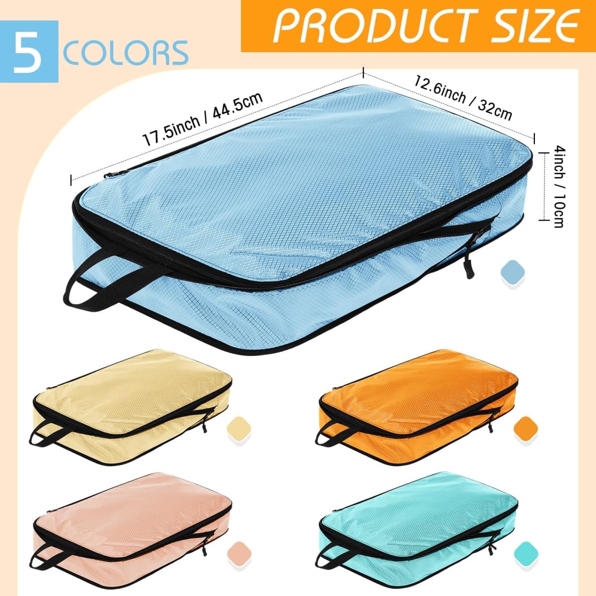 Bulyoou 5 Pack Compression Packing Cubes for Travel Space Saving Cubes Luggage Organizer for Suitcase(Plaid,M) thumbnail 2