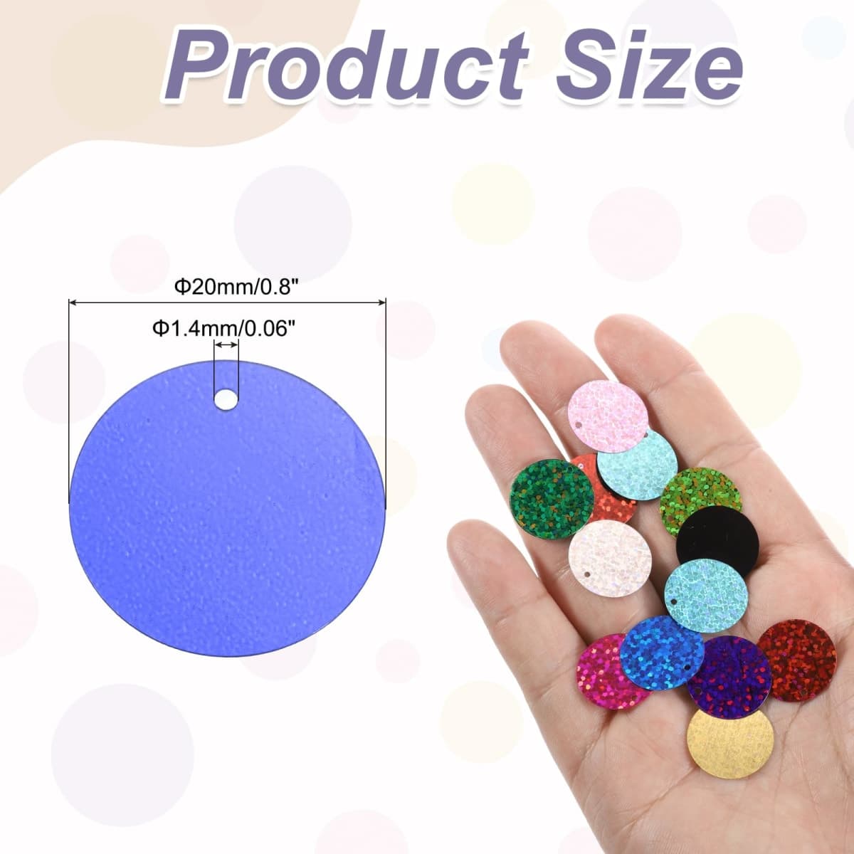 MECCANIXITY 450 Pcs Flat Round Sequins 20mm/0.8 Inch Loose Paillettes Craft Sewing Sequins with Single Side Hole for DIY Embroidery Clothing Jewelry Making, Dark Blue thumbnail 2