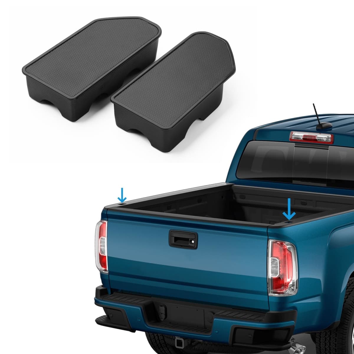 Shademax Stake Pocket Covers Custom Fit for 2015-2022 GMC Canyon/Chevy Colorado Truck Bed Rail Hole Plugs Stake Pocket Caps Cover Accessories (Set of 2) — image 1