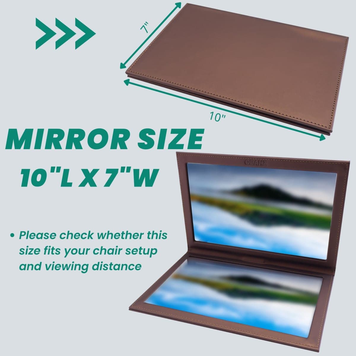 QEAHZ Adjustable Face Down Mirror for Vitrectomy - 10" x 7", Brown thumbnail 3