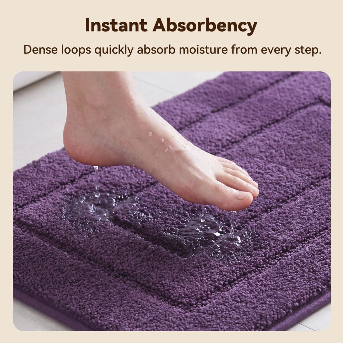 GRANNY SAYS Non Slip Bath Mat, 20" x32" Purple Bath Rugs for Bathroom, Super Soft and Water Absorbent Bathmat, Machine Washable Bathroom Floor Mats, Tub Bath Matts for Floor, Tapis Salle de Bain thumbnail 3
