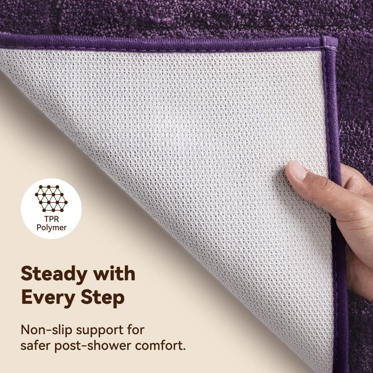 GRANNY SAYS Non Slip Bath Mat, 20" x32" Purple Bath Rugs for Bathroom, Super Soft and Water Absorbent Bathmat, Machine Washable Bathroom Floor Mats, Tub Bath Matts for Floor, Tapis Salle de Bain thumbnail 4