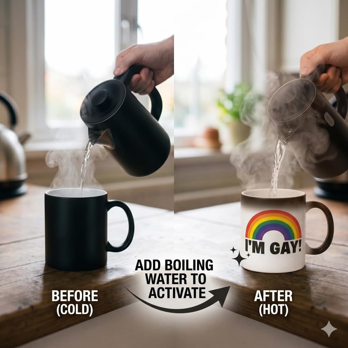 I'm Gay Rainbow Heat Change Mug - Funny Rude Mug - Message Appears as it Heats - Perfect Novelty Gag Gift, Best Funny Gifts and Pride Accessories (Pride) thumbnail 2