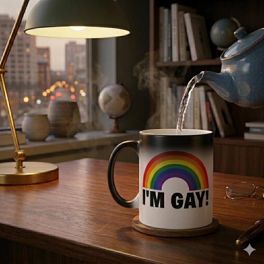 I'm Gay Rainbow Heat Change Mug - Funny Rude Mug - Message Appears as it Heats - Perfect Novelty Gag Gift, Best Funny Gifts and Pride Accessories (Pride) thumbnail 4