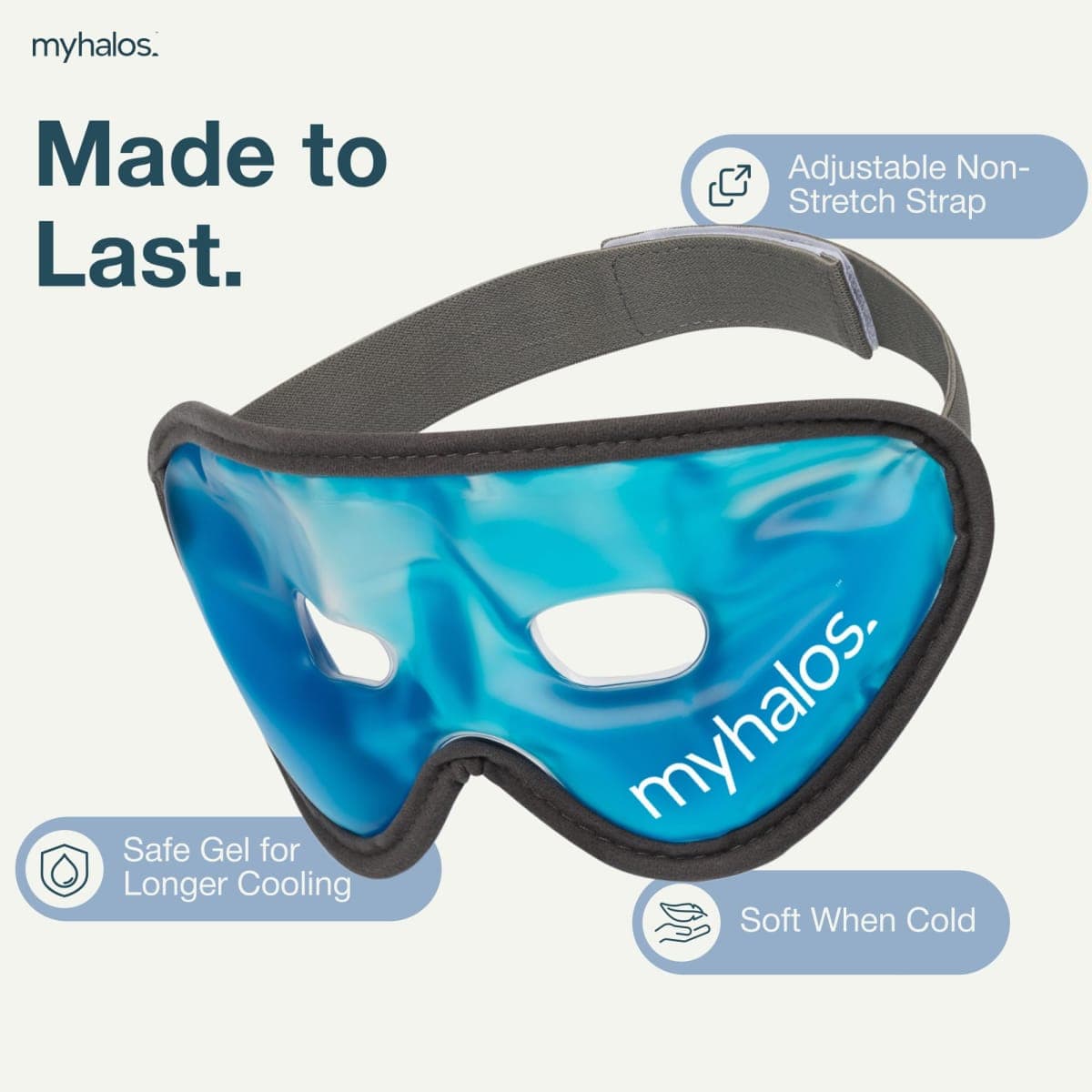 MyHalos Cooling Eye Mask - Gel Eye Mask For Migraine Relief, Sinus Relief or Headaches - Our Eye Masks For Puffy Eyes Helps Soothe Dark Circles & Bruising Cold Eye Mask thumbnail 4