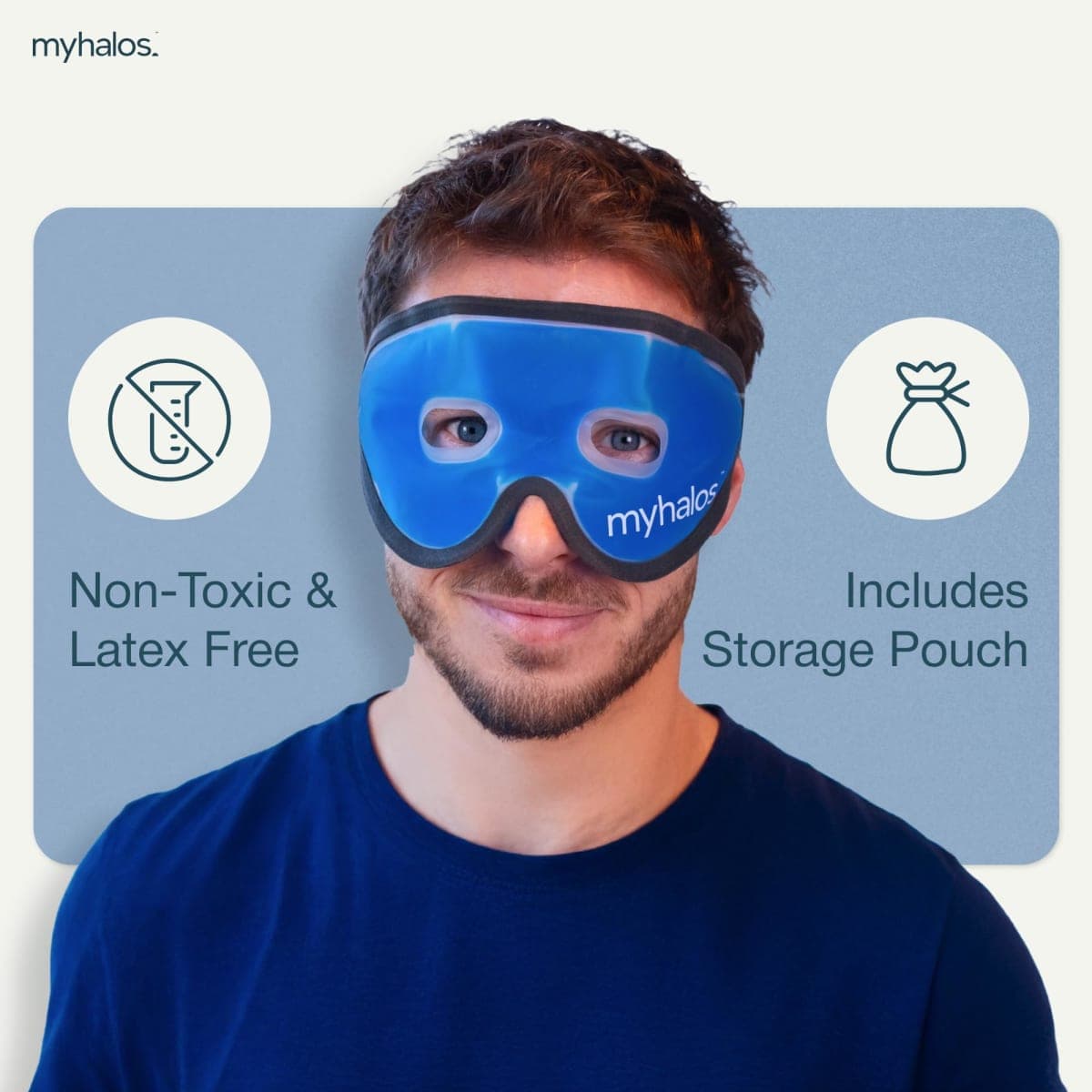 MyHalos Cooling Eye Mask - Gel Eye Mask For Migraine Relief, Sinus Relief or Headaches - Our Eye Masks For Puffy Eyes Helps Soothe Dark Circles & Bruising Cold Eye Mask thumbnail 5