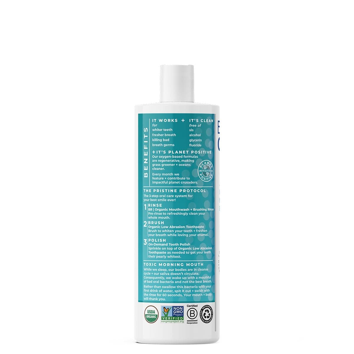 Essential Oxygen Certified BR Organic Brushing Rinse, All Natural Mouthwash for Whiter Teeth, Fresher Breath, and Happier Gums, Alcohol-Free Oral Care, Wintergreen, 16 Ounce thumbnail 2