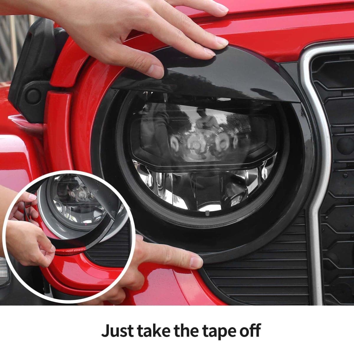Hoolcar Headlight Cover Trim Fit for 2024 2025+ Jeep Wrangler JL &Unlimited 4XE Front Headlight Frame Trim Bezels Exterior Accessories, Black thumbnail 5