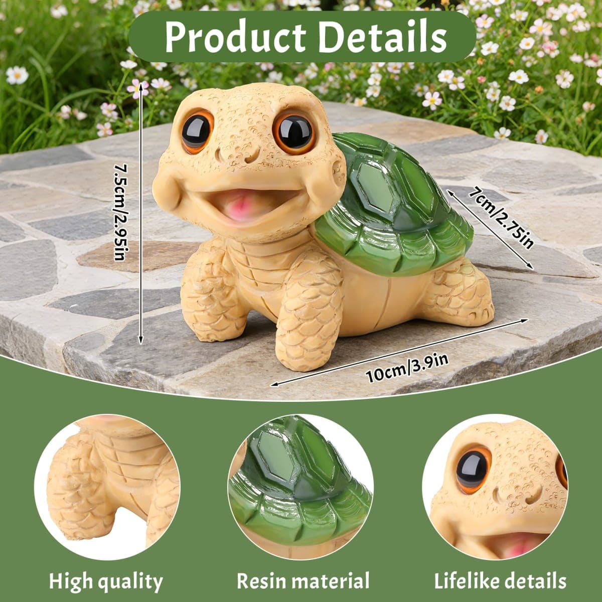 BIINEEST Green Turtle Outdoor Statues thumbnail 4