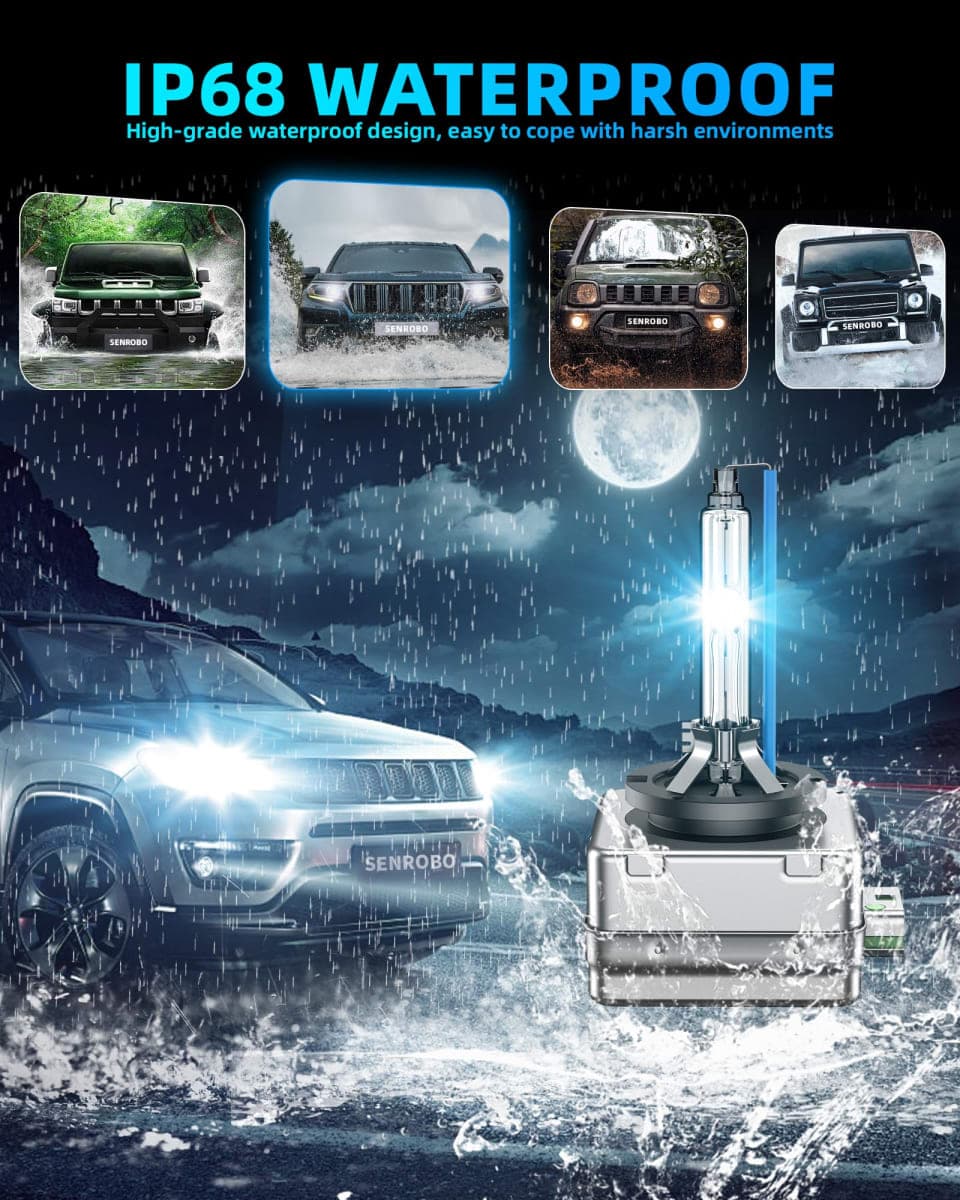 SENROBO D3S HID Xenon Headlight Bulb Compatible with 2014 2015 2016 2017 2018 Buick Enclave Envision LaCrosse Regal - 35W High and Low Beam Upgraded 350% Brighter 6000K Cool White Pack of 2 thumbnail 5