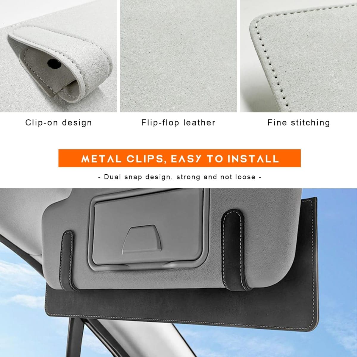 NYTKL 2 PCS Sun Visor Extender for Car, Anti-Glare Sunvisor Extension Shade Attachment for Safe Driving, Clip-On Sun Blocker Sunshade Extender Protect Driver Passenger from UV Rays (Gray) thumbnail 3