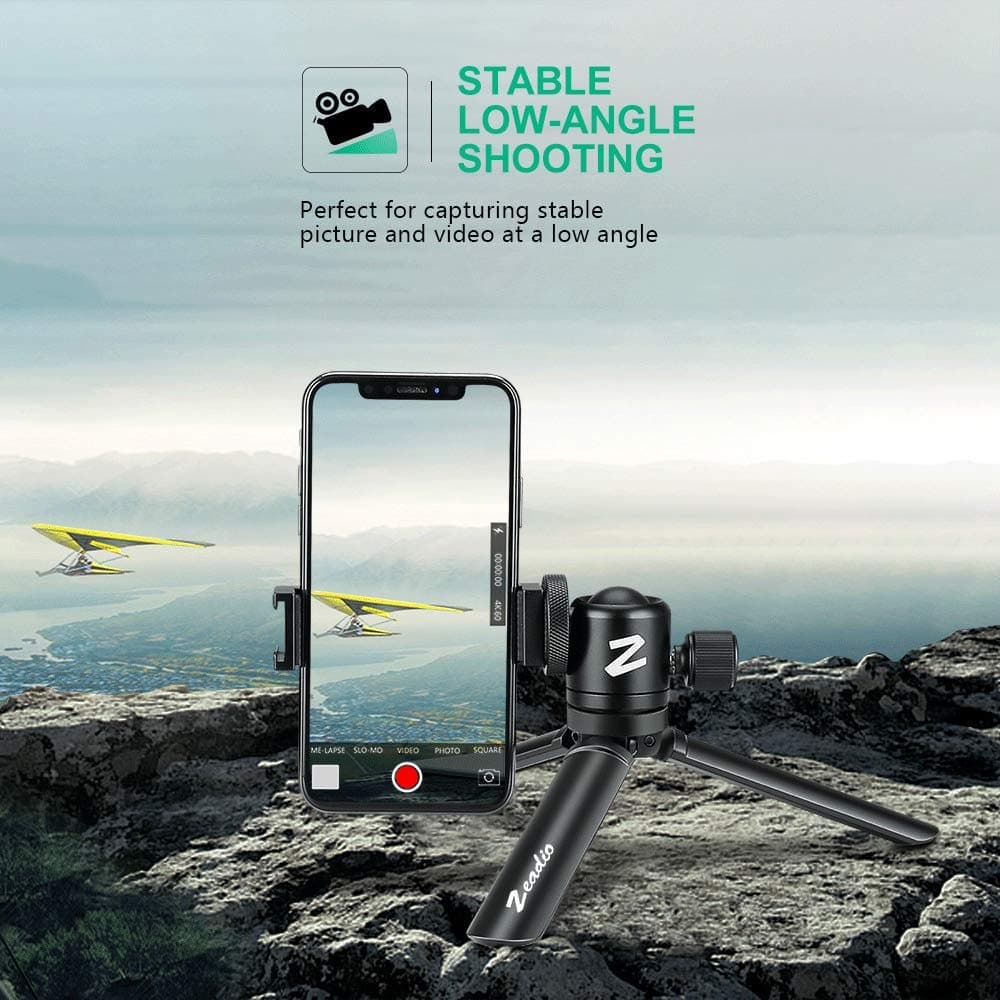 Zeadio Metal Mini Tripod, Max Load 20kg/44lb, Desktop Tabletop Stand Tripod for Smooth 4, Crane Plus, Crane 2, Osmo Mobile, Ronin-S, Vimble 2, Gimble Handle Grip Stabilizer and All Cameras thumbnail 4