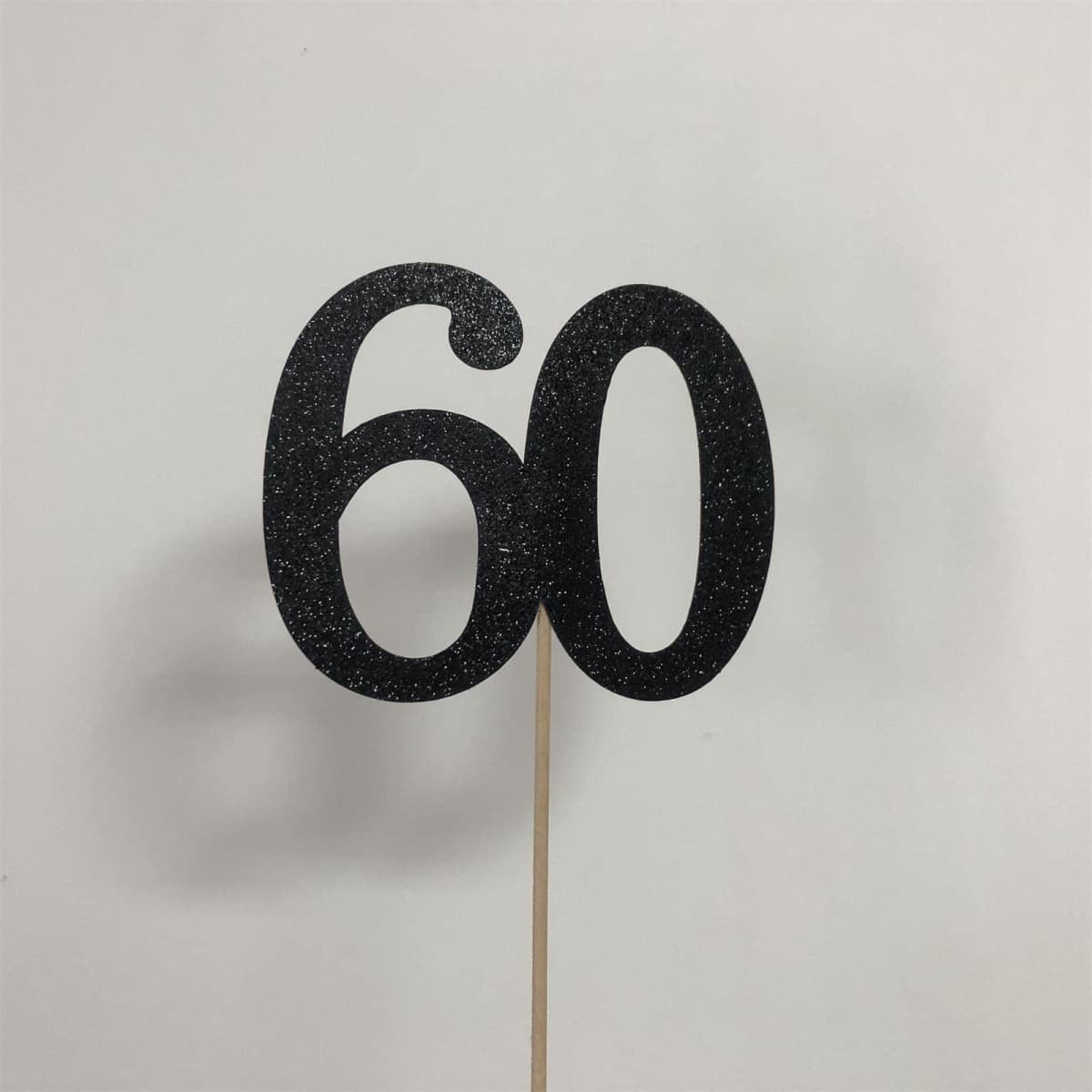 10-Pack Double Sided Glitter 60th Birthday Centerpiece Anniversary Centerpiece Sticks, Number 60 Table Topper Cake Topper for 60th Birthday Anniversary Table Party Decorations (black) thumbnail 5