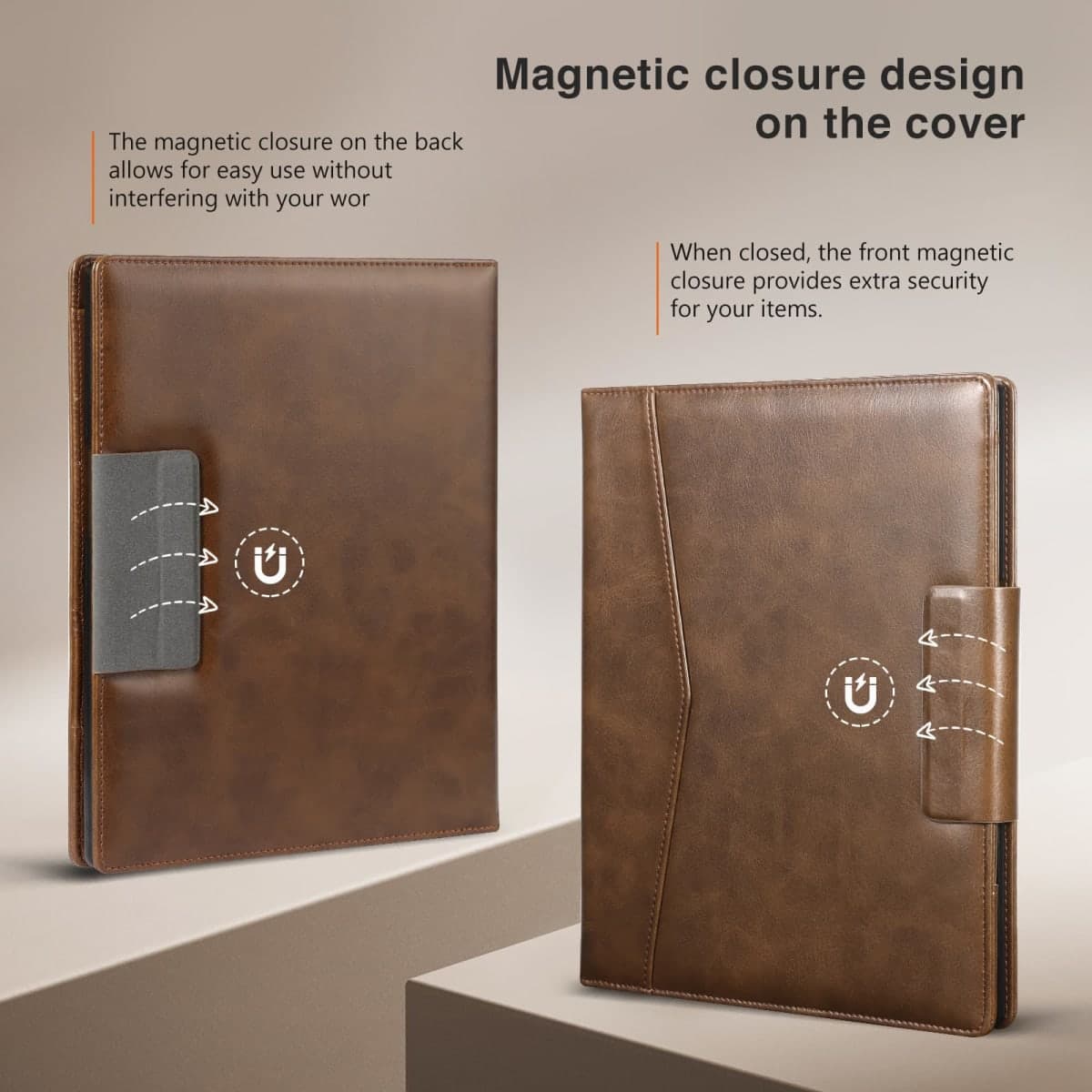 CoBak Premium PU Leather Case for 10.3" Remarkable 2 Tablet (2020) - Folder Design, Slim Hard Shell with Pen Holder, Brown Leather thumbnail 4