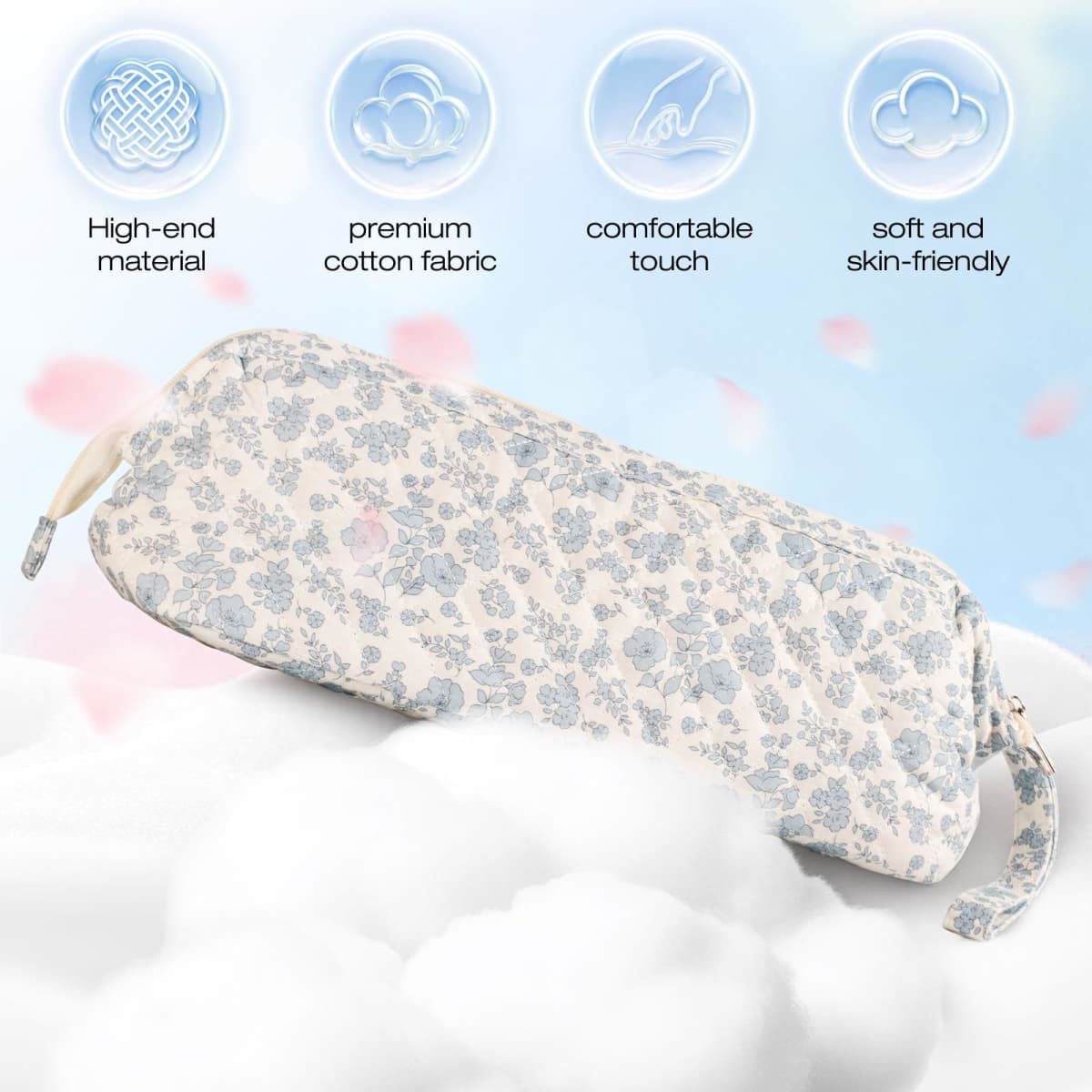 Voryssent Quilted Hair Tool Travel Bag, Shark Flex Style Travel Case For Dyson Hair Dryer Airwrap Bag, Curling Iron Bags Quilted For Shark Dyson Revlon Organizer Accessories (Blue flowers) thumbnail 5