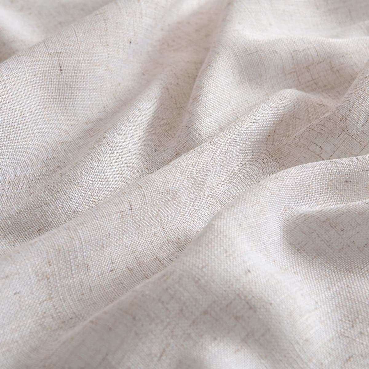 MIULEE Natural White Linen Curtains 63 Inch Length 2 Panels for Bedroom Living Room, Soft Thick Linen Textured Window Drapes Semi Sheer Light Filtering Back Tab Rod Pocket Burlap Look Decor thumbnail 4