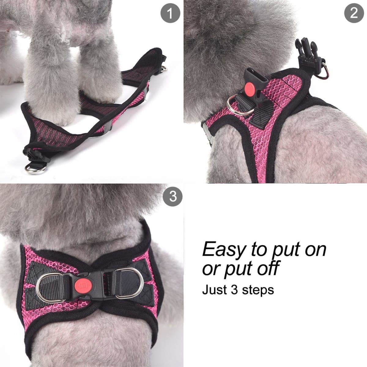 matilor 2 Packs Dog Harness Step-in Breathable Puppy Cat Dog Vest Harnesses for Small Medium Dogs thumbnail 5