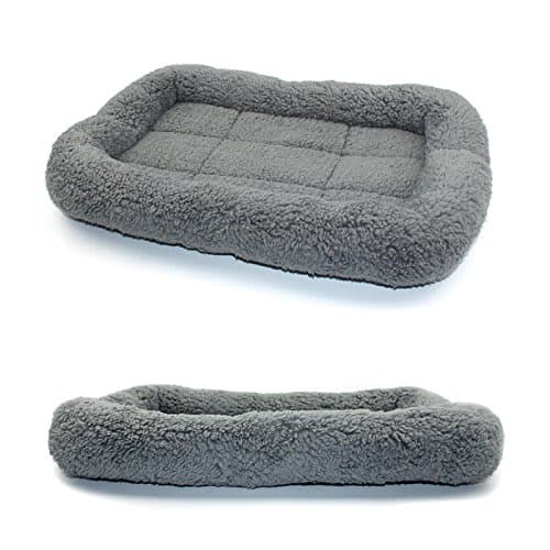 Enjoying Plush Cat Bed Mat 10" x 15" Pet Cushion with Pillow Around for Puppy Cat Curling Sleep Cat Pad for Cat Carrier/Crate Small Dog Self-Warm Bed, Antiskid Bottom, Small thumbnail 2