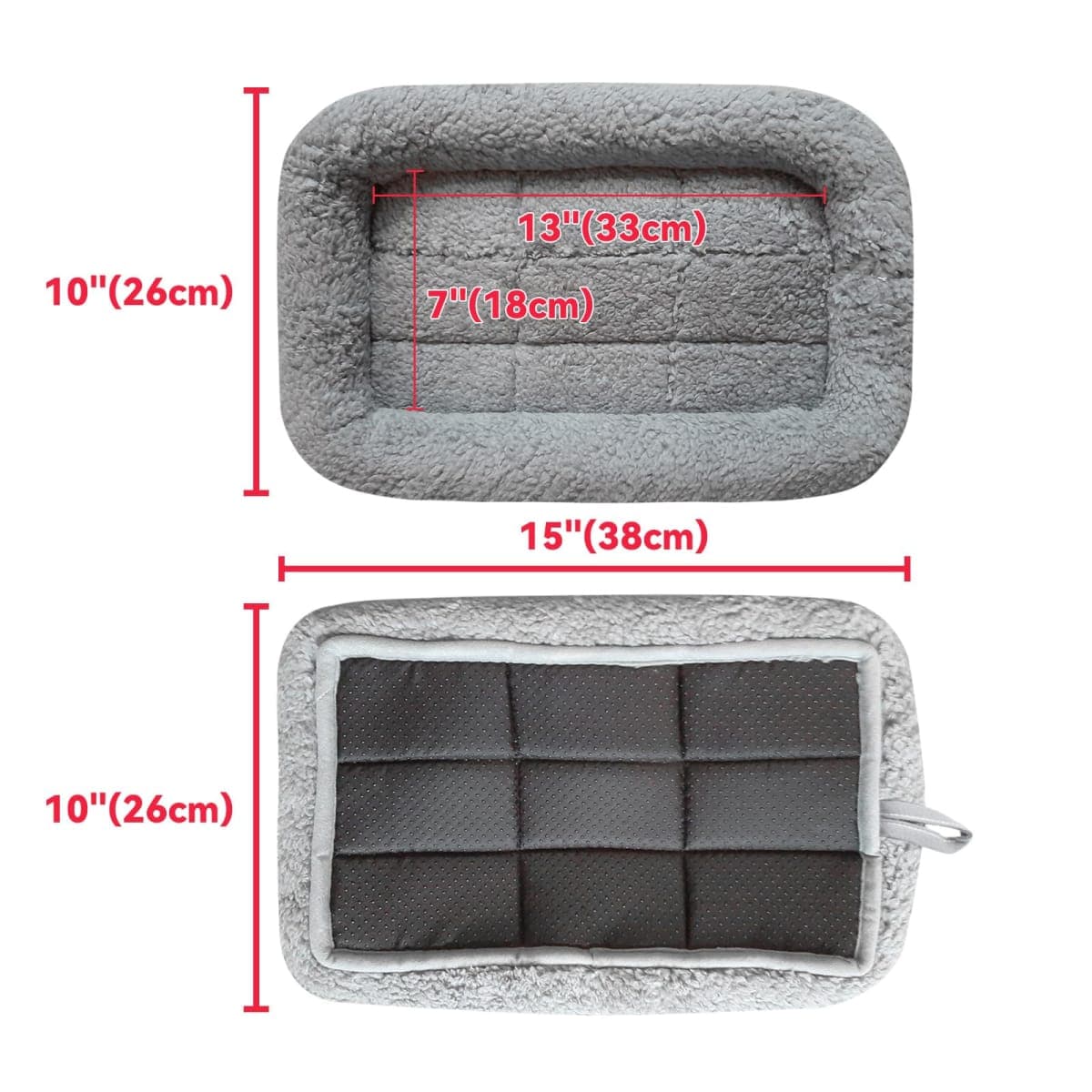 Enjoying Plush Cat Bed Mat 10" x 15" Pet Cushion with Pillow Around for Puppy Cat Curling Sleep Cat Pad for Cat Carrier/Crate Small Dog Self-Warm Bed, Antiskid Bottom, Small thumbnail 3