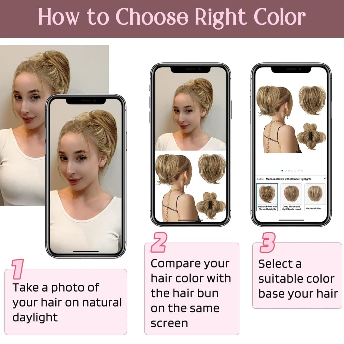 HOOJIH Messy Bun Hair Piece, Claw Clip in Straight Hair Bun 9 Inch Short Ponytail Extension with Bendable Metal Wire Hair Pieces for Women Fake Pony DIY Styles - Medium Brown with Blonde Highlights thumbnail 4