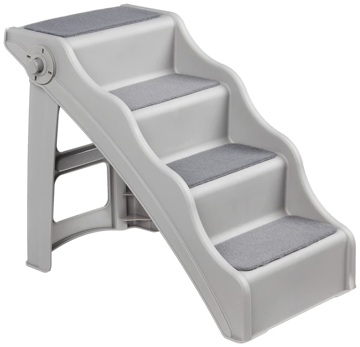 Amazon Basics Foldable Non-Slip Steps for Dogs and Cats, Grey, 37cm W x 58cm D x 49.5cm H