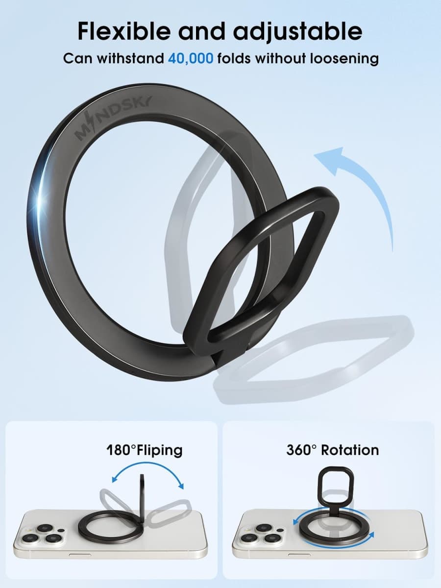 Mindsky Magnetic Phone Ring Holder for Mag-Safe [Ultra-Thin-Smooth] Cell Phone Grip Magnetic Phone Stand Compatible with iPhone 15 14 13 12 11 (Colorful) thumbnail 3
