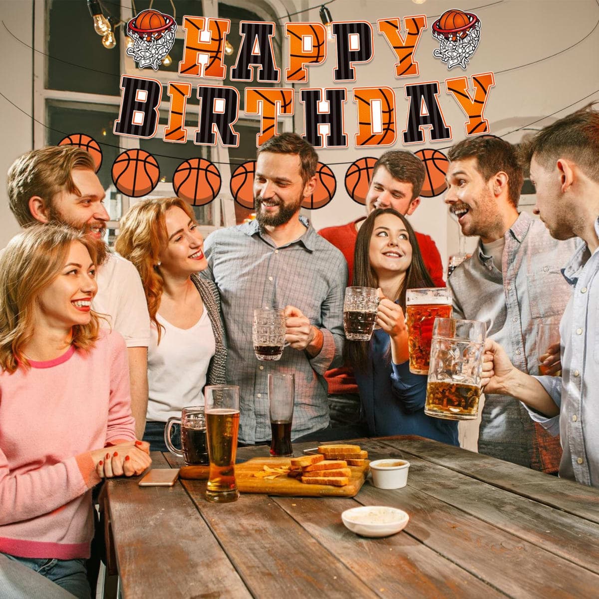 Basketball Happy Birthday Banners Basketball Themed Party Decorations，Basketball Garland Birthday Party Sign for Kids Teenagers Boys Men thumbnail 3