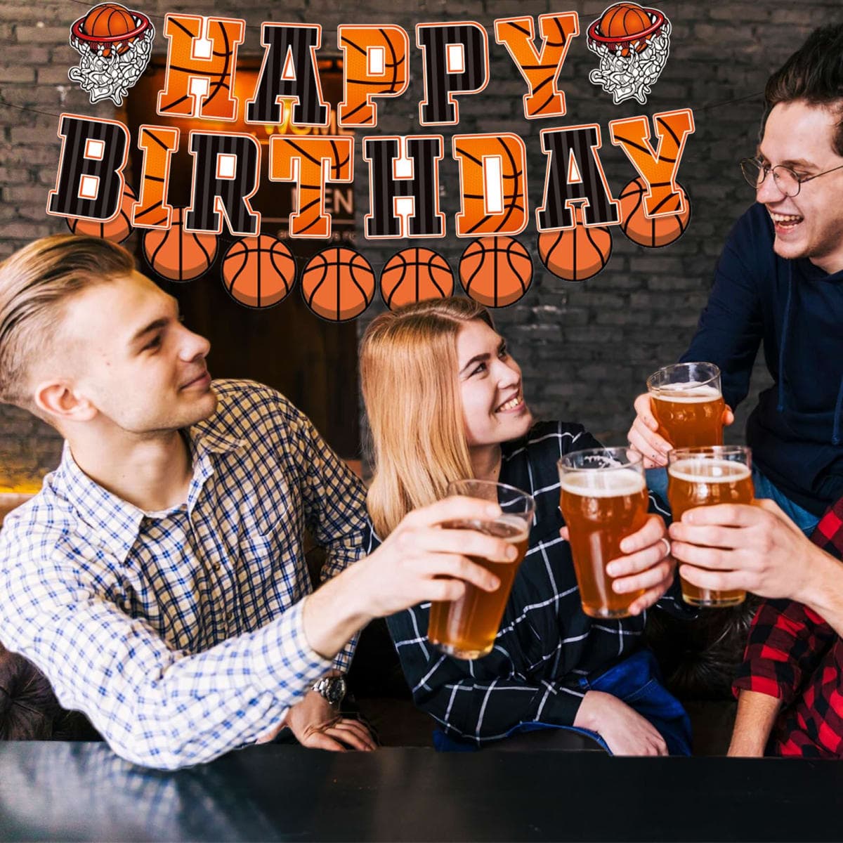 Basketball Happy Birthday Banners Basketball Themed Party Decorations，Basketball Garland Birthday Party Sign for Kids Teenagers Boys Men thumbnail 5