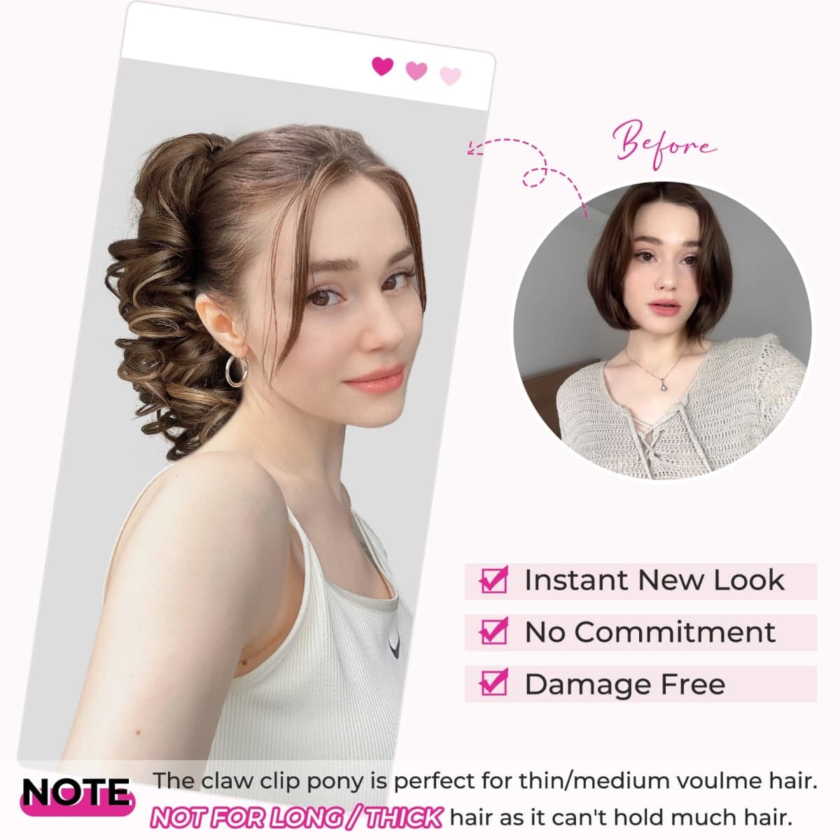 REECHO Ponytail Extensions Classic Curly Wavy Hair Claw Clip Ponytail Hairpieces for Women Dark Blonde Highlighted 12 Inch thumbnail 4