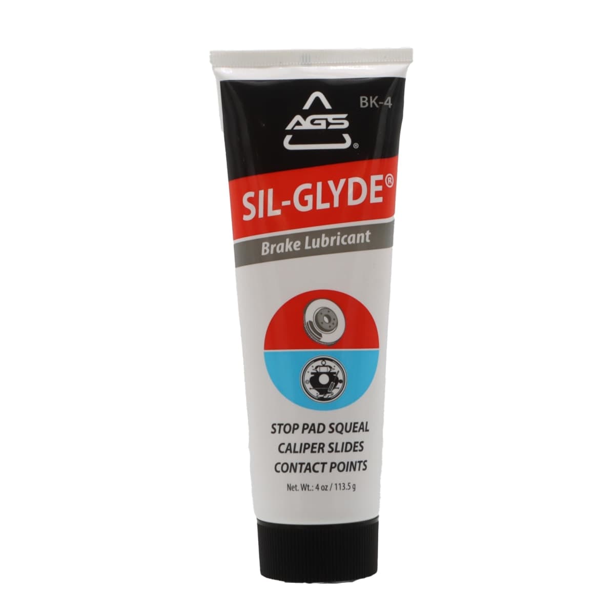 AGS SIL-Glyde 4 oz Tube Silicone Based Brake Assembly Lubricant for Eliminating Disc Brake Squeal - Moisture Proof, Heat Resistant, Rust and Corrosion Protector — image 1