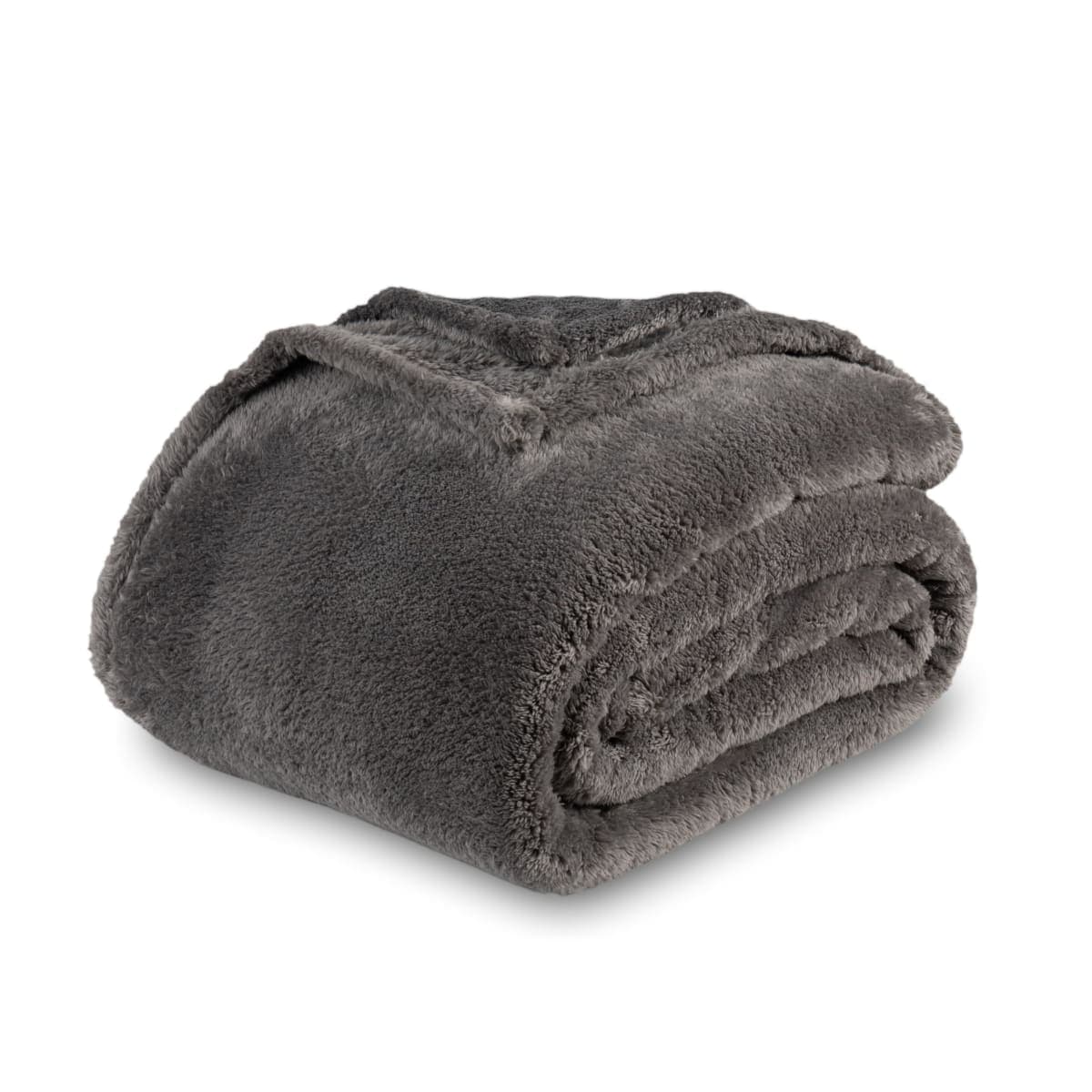 Berkshire Blanket Classic Extra-Fluffy™ Plush Throw Blanket,Soft Fuzzy Fluffy Long Hair Throw Blanket for Couch Sofa Bed,Shadow Grey,50x60 Inches — image 1
