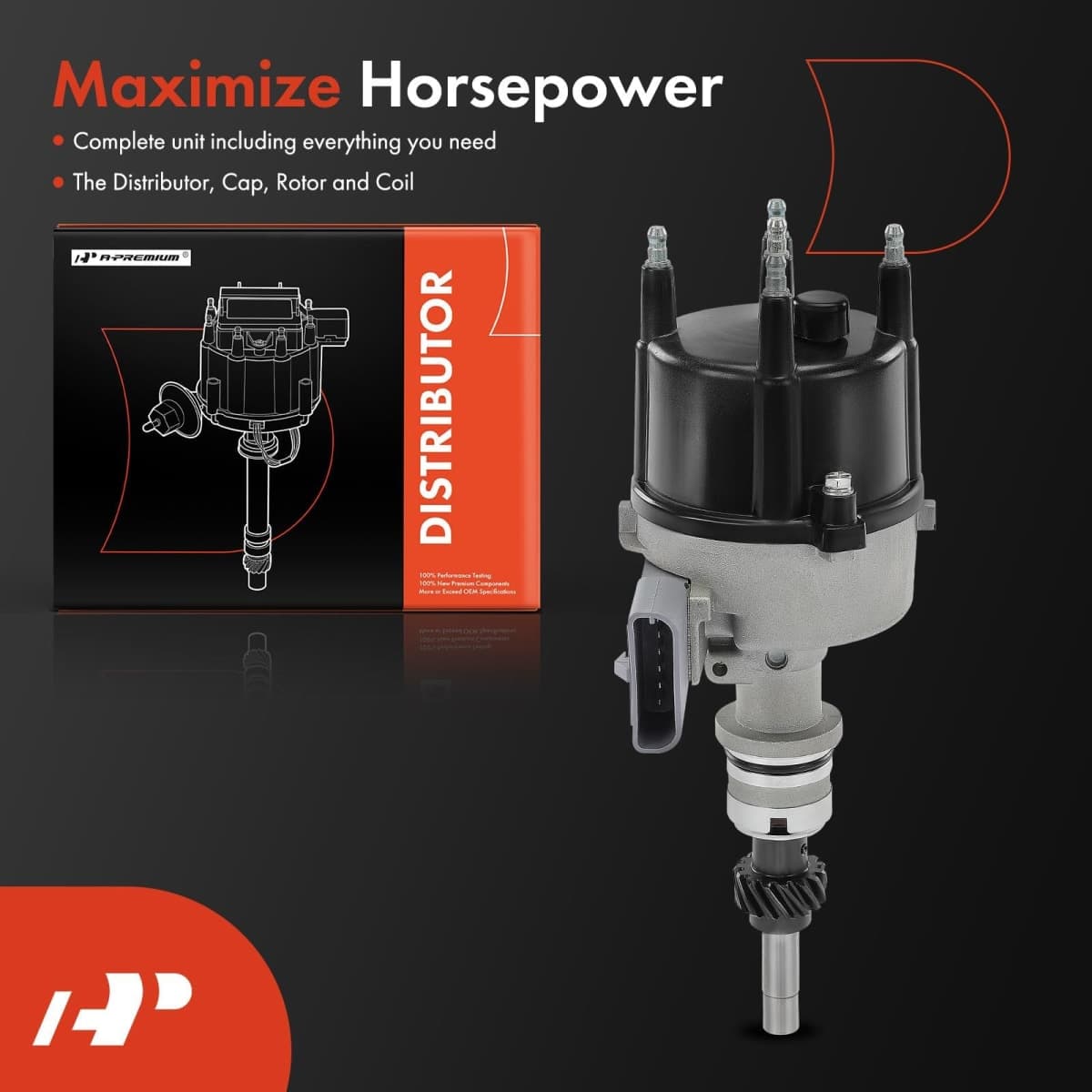 A-Premium Ignition Distributor with Cap and Rotor Compatible with Ford Taurus 1986-1991 2.5L, Tempo 1984-1991 2.3L & Mercury Sable 1986 2.5L, Topaz 1984-1991 2.3L thumbnail 3