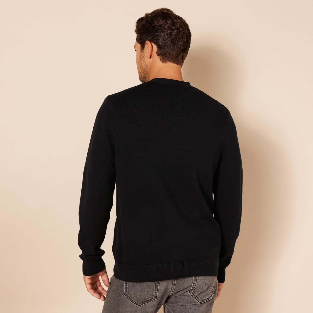 Amazon Essentials Men's Cotton Cardigan Sweater, Black, Large thumbnail 2