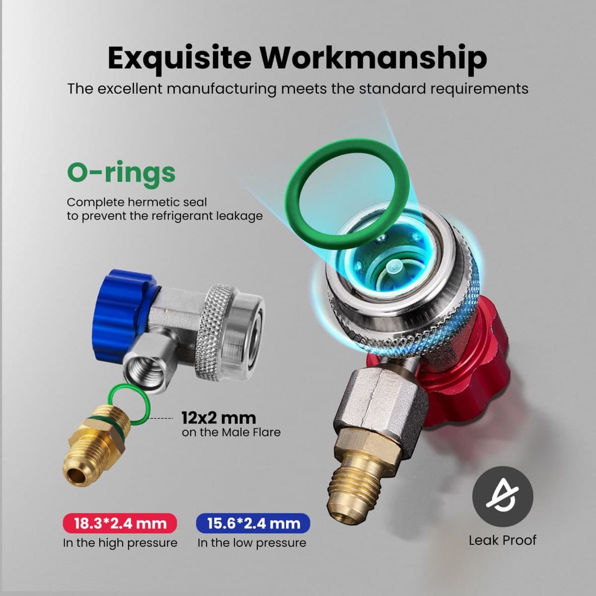 VIVOHOME Refrigerant Quick Coupler Adapter thumbnail 3